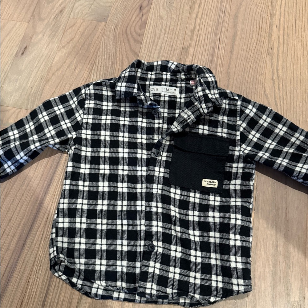 Zara boys button down shirt size 2-3t